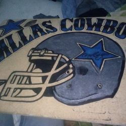 Dallas Cowboys Drawn On Partical Board Wood