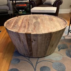 Wooden Barrel Coffee Table