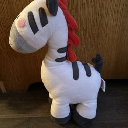 Fisher Price Waggy The Zebra Wind Up Musical 10” Plush Stuffed Animal Moves Head
