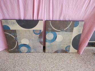 Pair of geometric canvas prints
