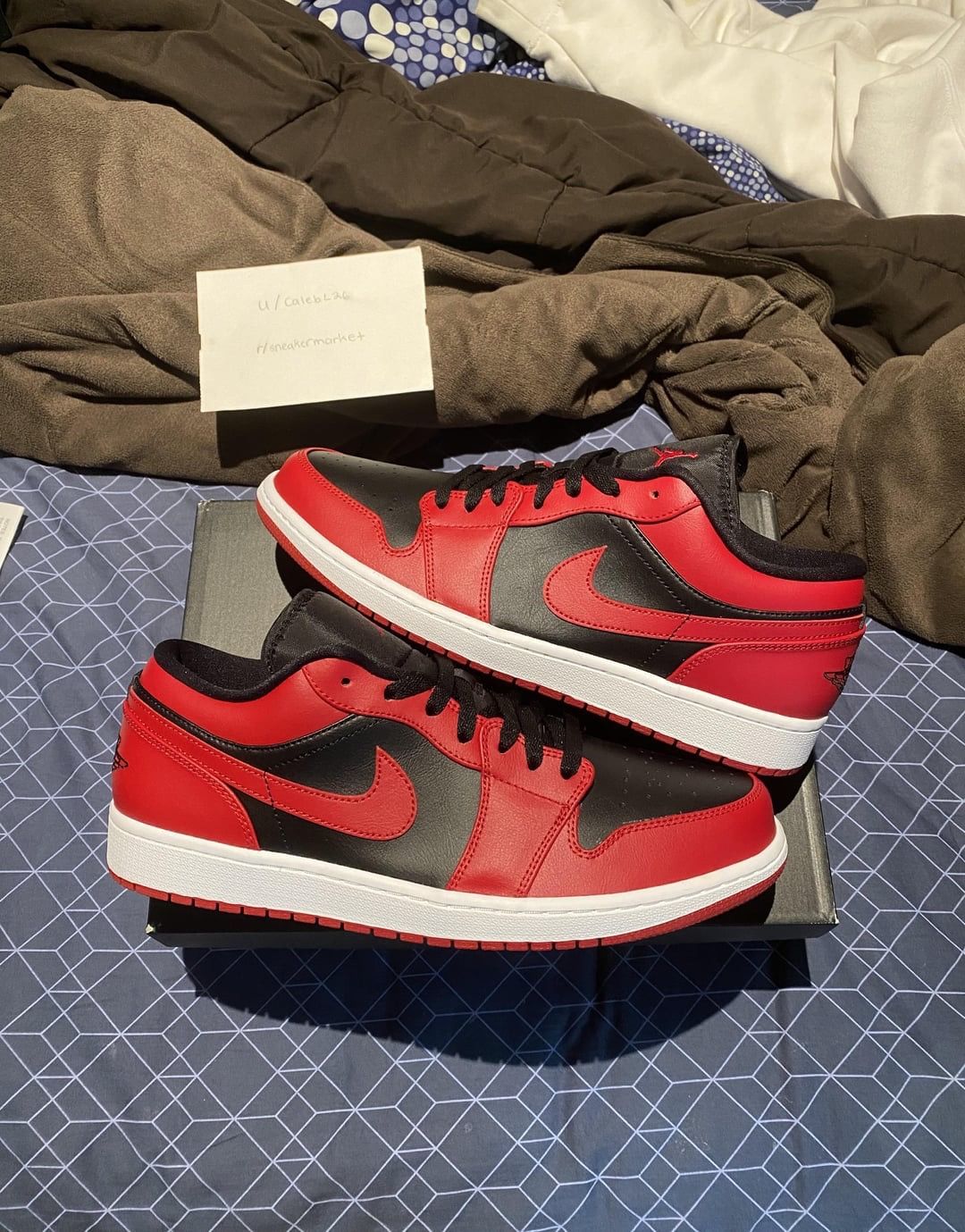 Air Jordan 1 Low Reverse Bred Gym Red (NEW, MULTIPLE SIZES)