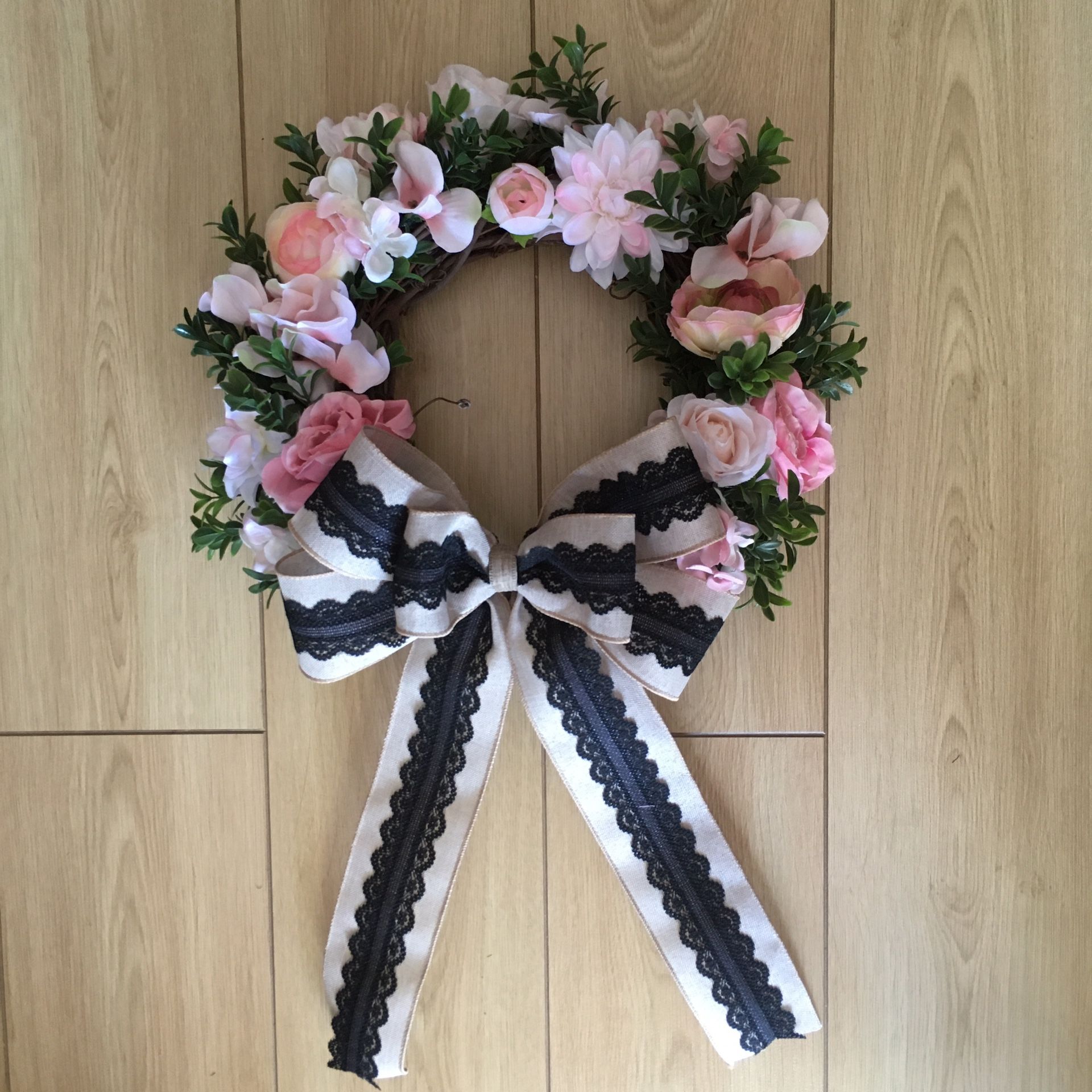 Pink And Black Wreath