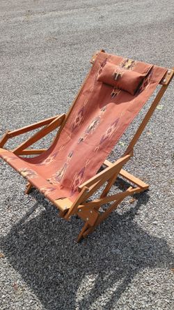 Wooden folding canvas rocking chair