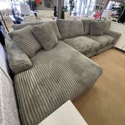 ⚡ Unbeatable Low Price❤️Lindyn Fog 3pc LAF Chaise Sectional