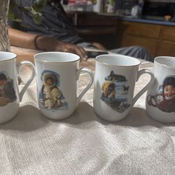 Vintage Norman Rockwell Mugs – Classic Art Collection (Set of 4) ☕