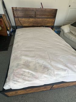 Bed frame with full-size mattress