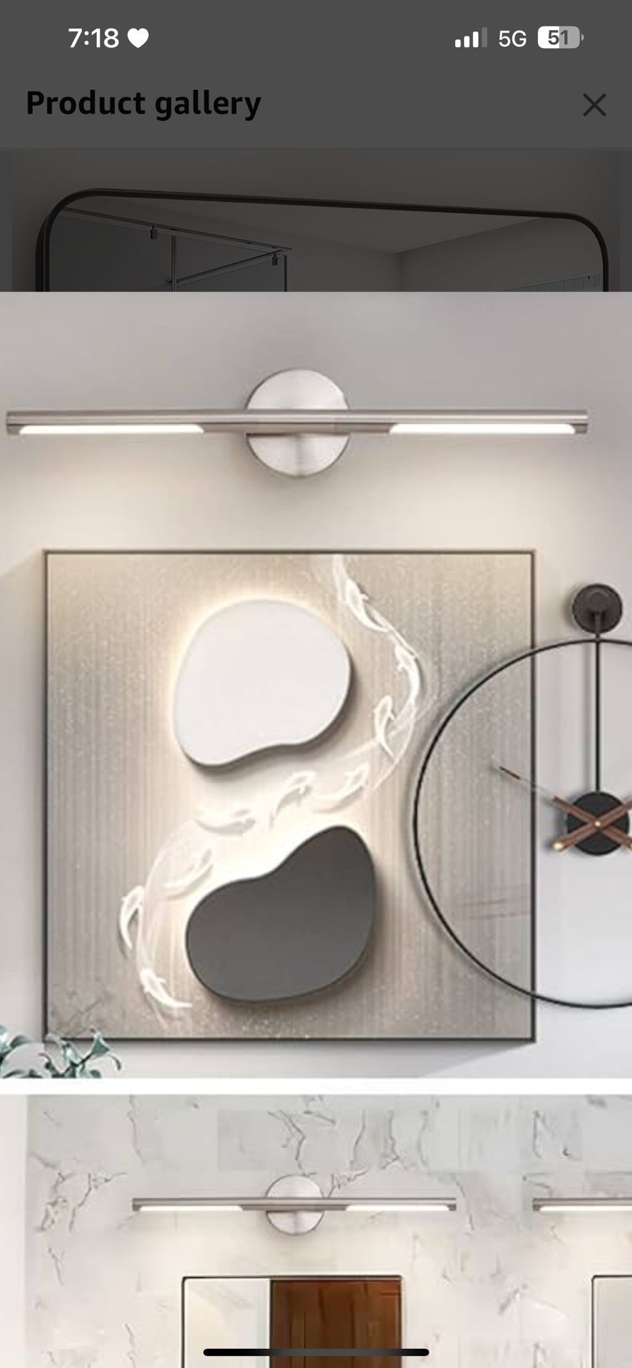 Brushed Nickel Bathroom Light Fixtures Over Mirror 24 Inch, 18W 360° Rotatable Dimmable 4000K LED Vanity Light Bar, Modern Bathroom Vanity Lights Abov