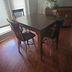 High Top Wooden Table And Chairs