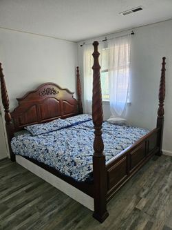 Walnut King Wood Bed Frame