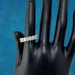 Eternity band oval shape diamond in 14k white gold