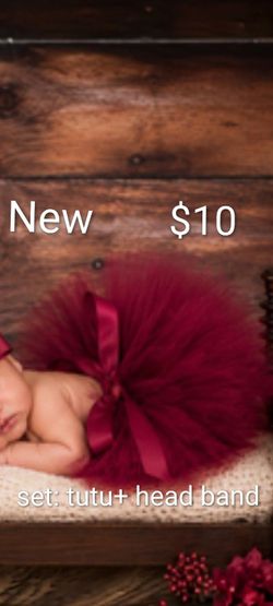 Nuevo tutu+diadema de niña para fotos y fiesta, set:$10