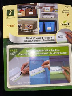 Identa-Label 3x5 Reusable Storage Labels 6-Pack