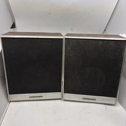 Panasonic Vintage Wired Bookshelf Speakers Pair Wood Cabinet Stereo Audio
