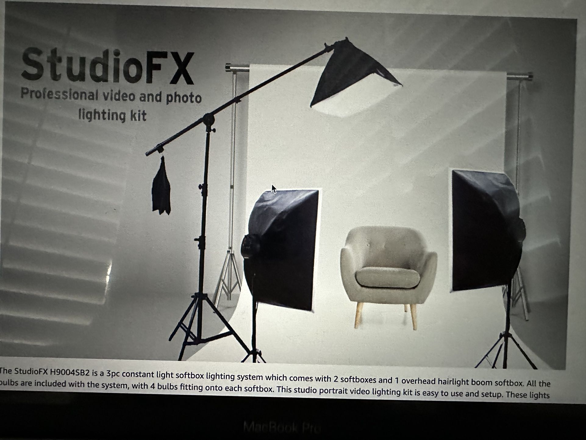 New StudioFX 2400 Large Photography Softbox Kit
