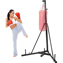 Heavy Bag Stand, Height Adjustable Punching Bag Stand Holds Up to 150 lbs for Home Gym Fitness (without Boxing Bag)