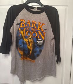 Ozzy Osbourne "Bark at the Moon" T-Shirt Men's Sz L 1984 Concert Tour Raglan