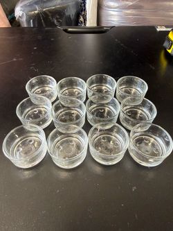 12 pack Clear Glass Tealight Candle Holder 1.8”x1”