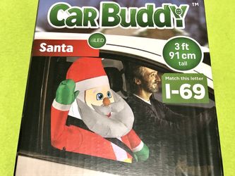 Inflatable Airblow Car Carpool Buddy Santa Claus Light Up with Car Adaptor Christmas