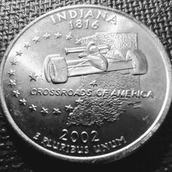2002-P Indiana State Quarter Uncirculated From US Mint Roll.