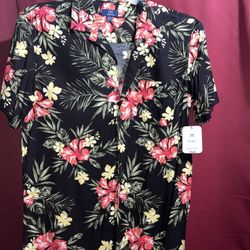 George Black Hawaiian Button Up MENS Size Small