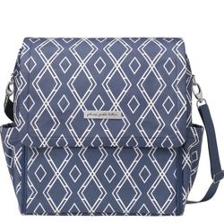Petunia pickle bottom blue diamond coated canvas boxy backpack diaper bag