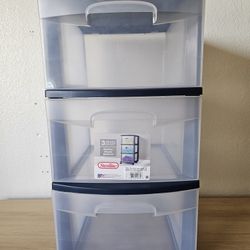 Sterilite 3 Drawer Medium , Clear Plastic Storage Drawers,
