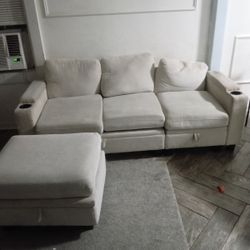 Couch Fairly New Covers Come Off For Washer ,Carpet. Black dresser,Stove