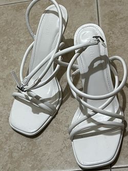 Strappy Faux Leather Stiletto Heels