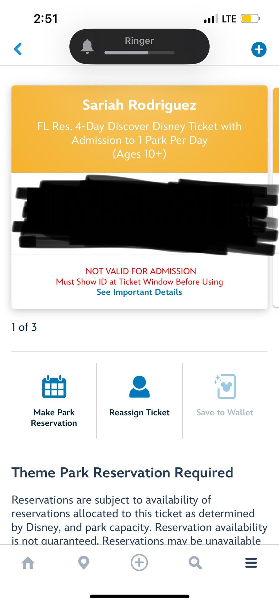 Disney Ticket