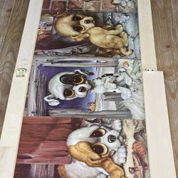 DAC Donald Art Co 1966 Gig Pitty Puppy Litho 4pc