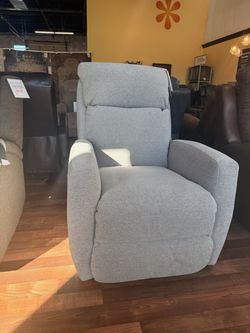 NEW Primo Recliner w/ Power Headrest in Mohair Cobblestone