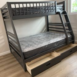 New In Box  Full/twin Bunk Bed With Mattresses(Read Description Below)