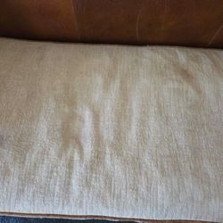 Tommy Bahama Leather Couch Creme Color Cushion