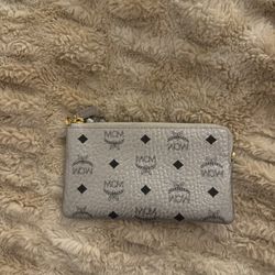 MCM Silver Visetos Pouch / Wristlet – New + Box & Dust Bag