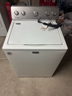 White Maytag agitator top load washer