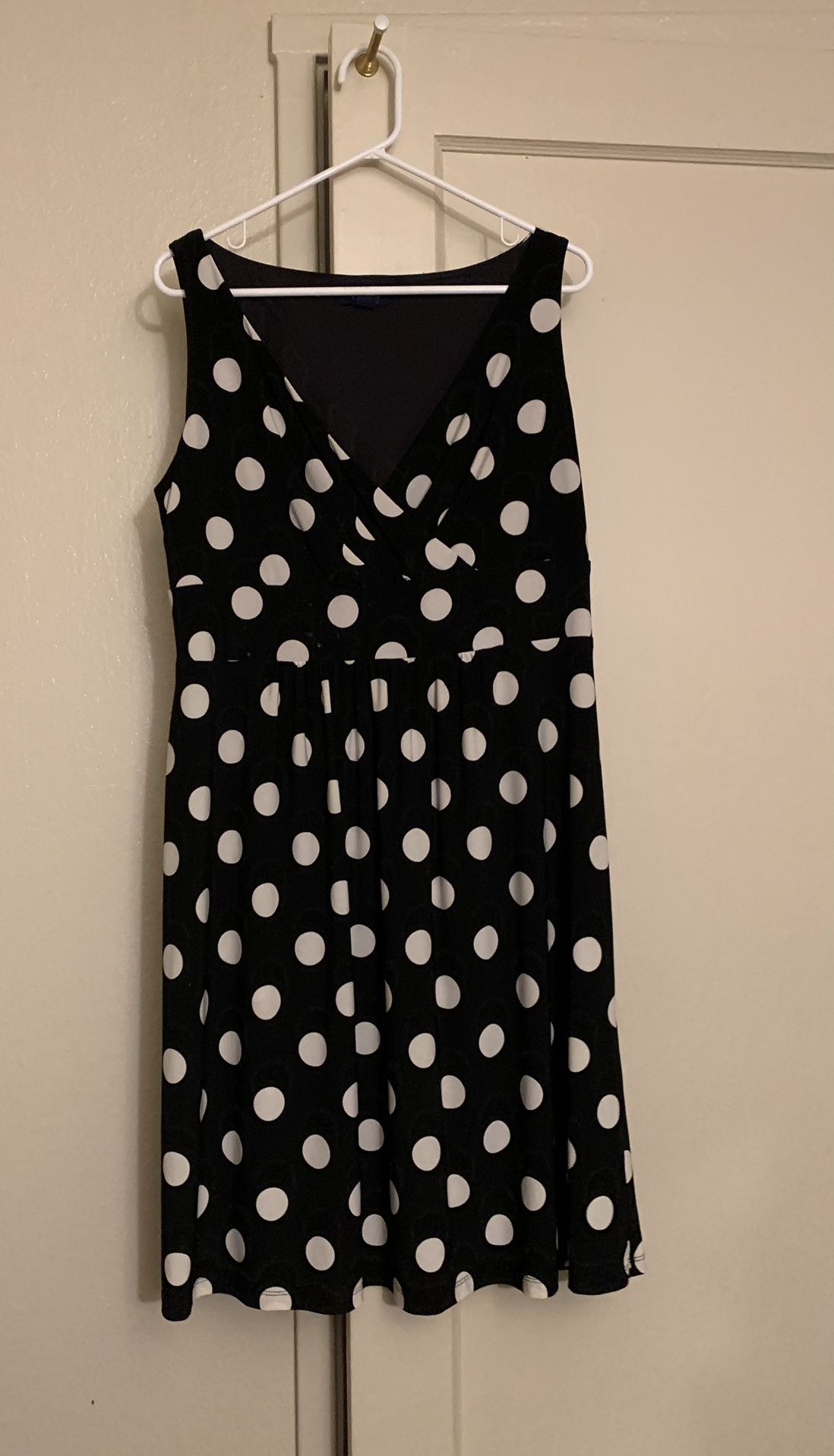 Nice, Dressy, Black And White Polkadot Dress.  Worn Once