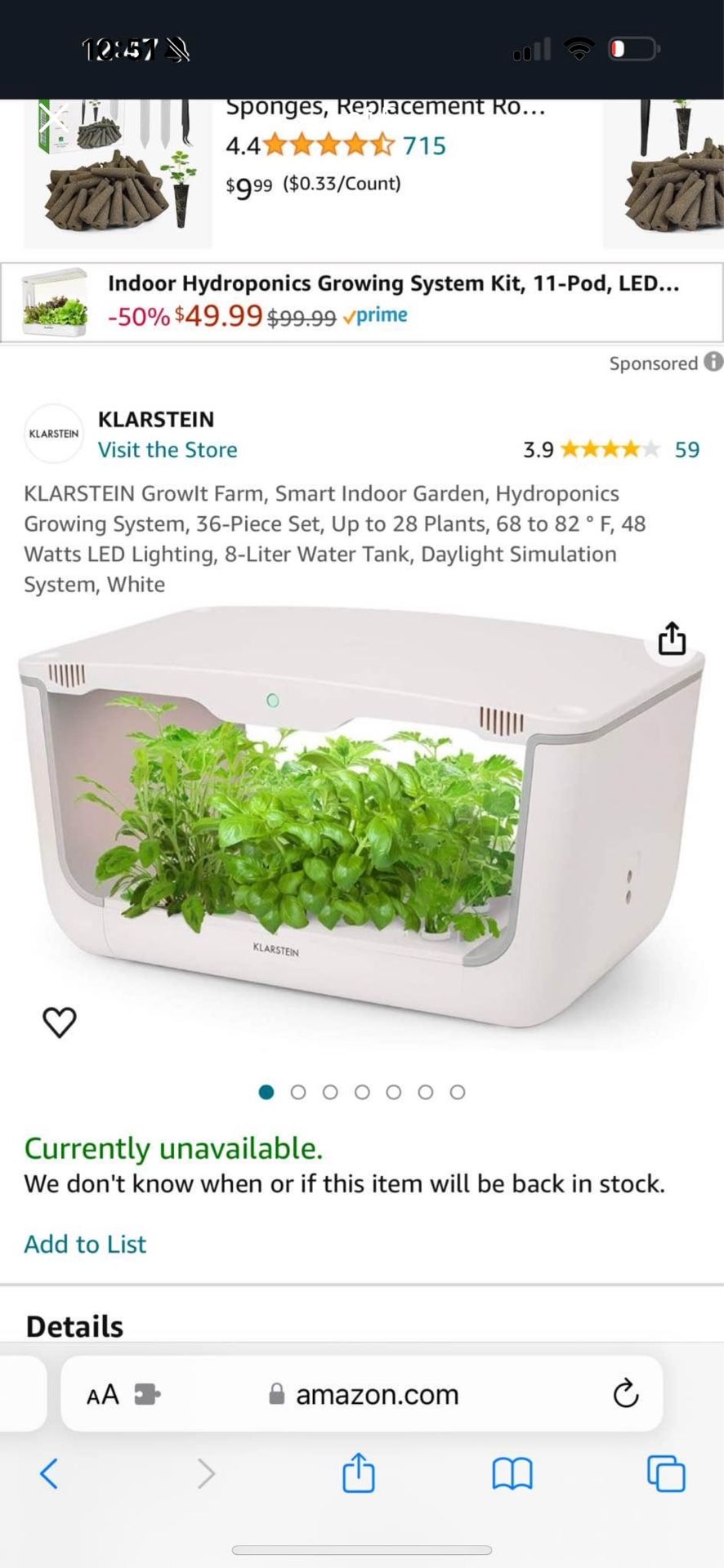 KLARSTEIN GrowIt Farm, Smart Indoor Garden, Hydroponics Growing System, 36-Piece Set, Up to 28 Plant
