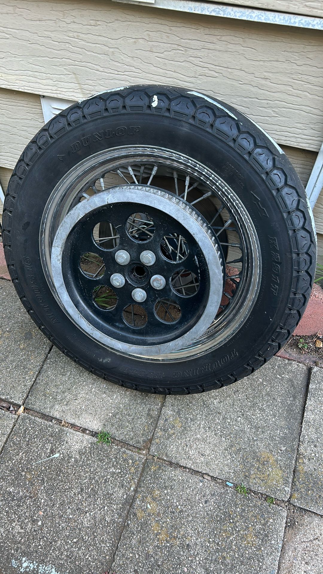 Harley Davidson Rear Wheel With Brake Disc And Belt Sprocket .
