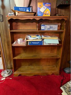 Vintage wood bookshelf