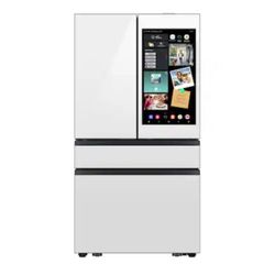Samsung - Bespoke 29 cu. ft. 4-Door French Door Refrigerator with AI Family Hub+ - White Glass