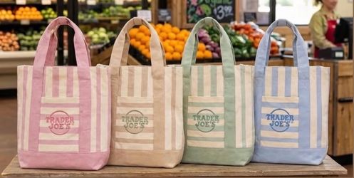 Trader Joes Stripped Tote Bags