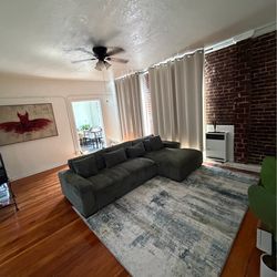 Corduroy olive green couch