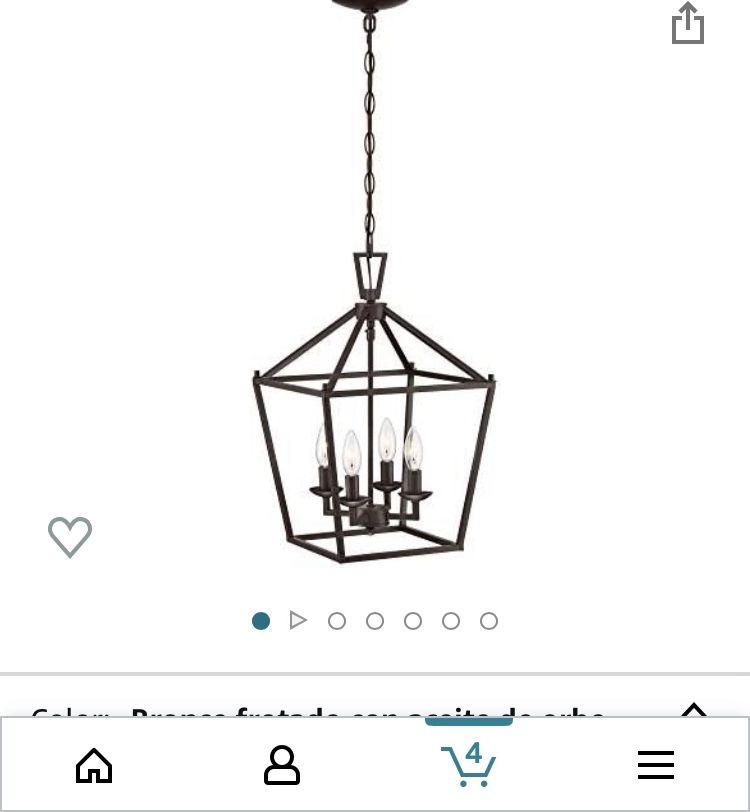 OTINI Pendant lamp with 4 light bronze lights, 12-inch geometric cage, lobby pendant chandelier chain, lighting fixture for kitchen, dining island, oi