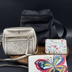 KATE SPADE 4 Assorted Bundle Random Lot Set 1 Purse 2 Wallets & 1 Backpack Rare