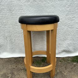 Heavy Deluxe Wooden Barstool With Padded Seat,  30”