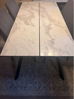 Japanese marble 4 chair dinner table