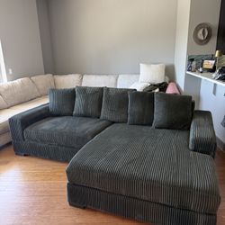 Sean & Catherine Lowe Corduroy Sectional Couch. Originally $1800. Selling ASAP (MPU Downtown Austin)