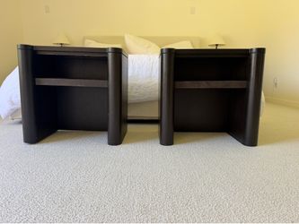 CB2 Black Wood Side Tables