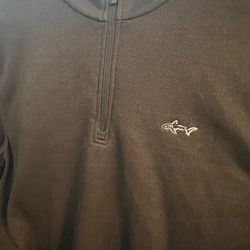 Golf-Greg Norman Shark Attack sweater/ 1/2 zip -Size Large-Stretchy-SHARK