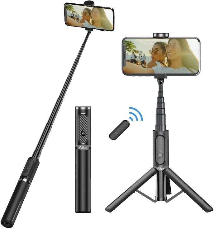 Ailun Selfie Stick Tripod,Extendable Aluminum,3 in 1,Bluetooth Wireless Remote